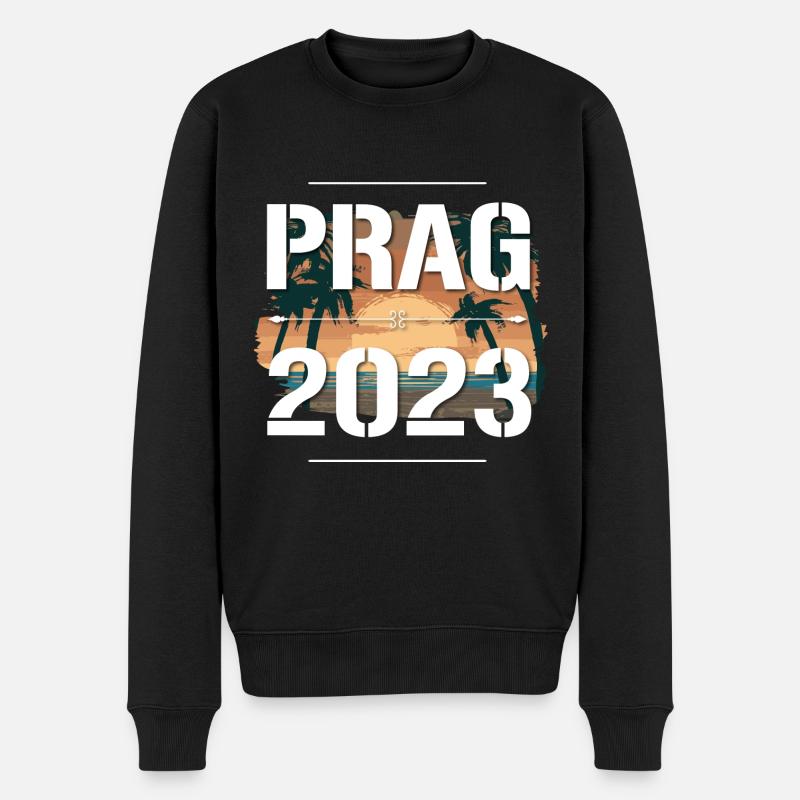 Prag 2023 - Männer Premium Bio Pullover - Schwarz