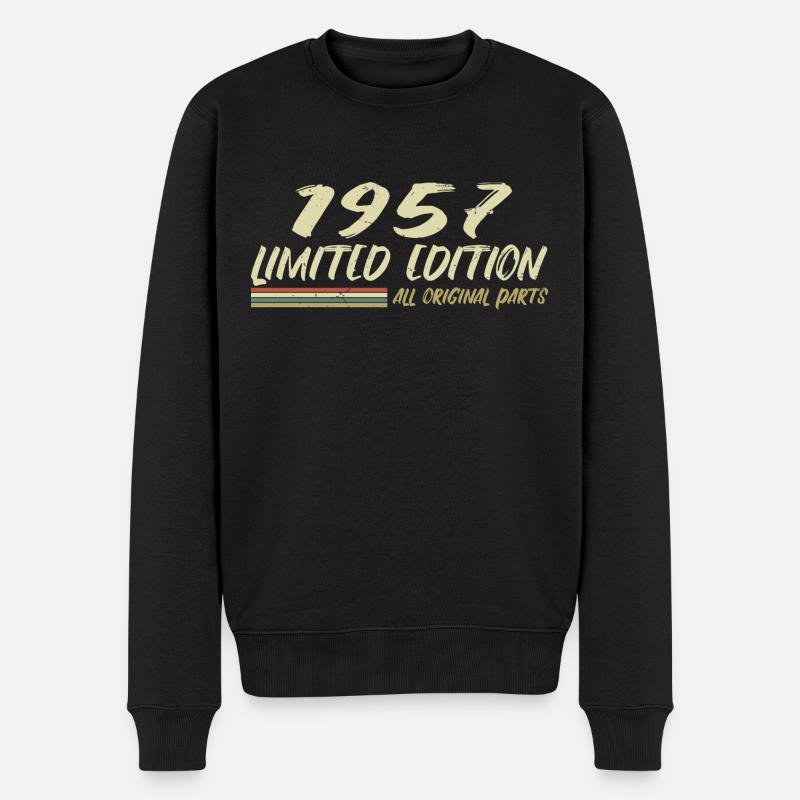 1957 Geburtstagsgeschenkidee 1957 - Männer Premium Bio Pullover - Schwarz