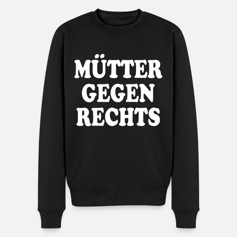 Mütter gegen rechts - Männer Premium Bio Pullover - Schwarz