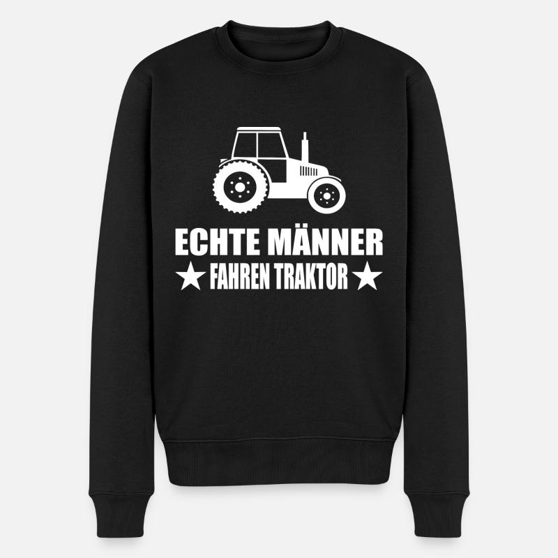 Traktor - Männer Premium Bio Pullover - Schwarz