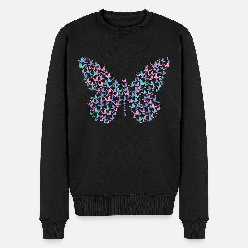 Papillons en papillon - Pull Premium bio Homme - noir