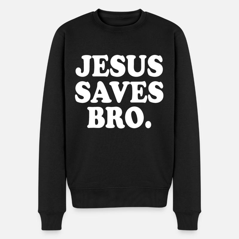 Jesus saves bro - Pull Premium bio Homme - noir