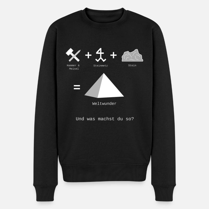 Weltwunder - Männer Premium Bio Pullover - Schwarz