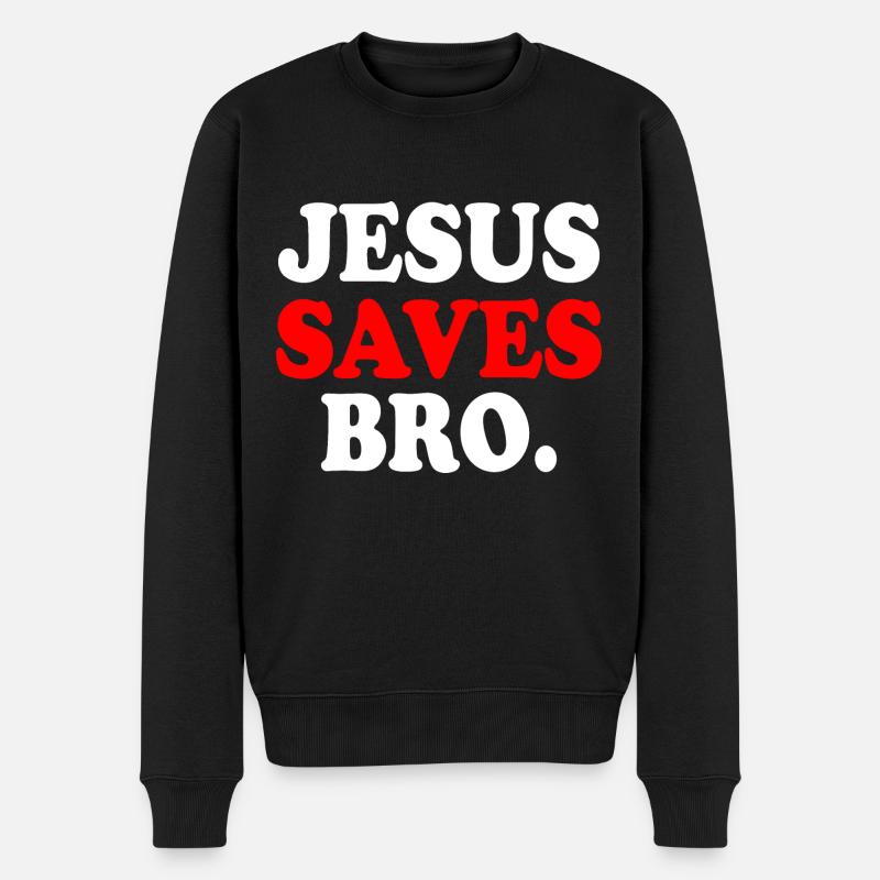 Jesus saves bro - Pull Premium bio Homme - noir