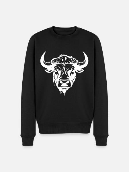 Bull Animal Head - Men's Premium Organic Jumper - black
