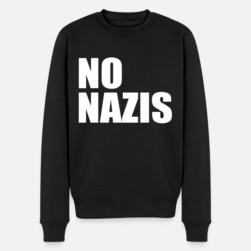No nazis - Männer Premium Bio Pullover - Schwarz