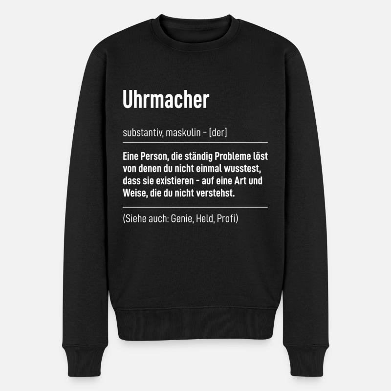 Uhrmacher - Männer Premium Bio Pullover - Schwarz