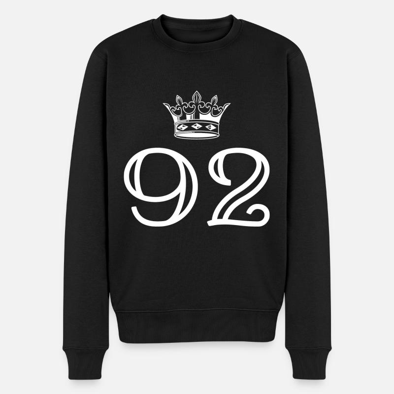 92 Couronne numérique - Pull Premium bio Homme - noir