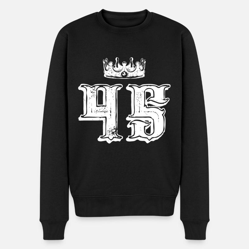 45 Couronne numérique - Pull Premium bio Homme - noir