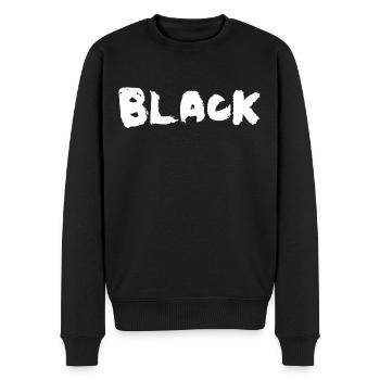 Black - Schwarz - Männer Premium Bio Pullover - Schwarz - Vorne - Nico (187cm)