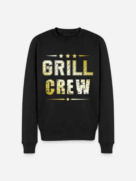 Grill Crew - Männer Premium Bio Pullover - Schwarz
