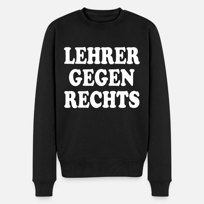 Lehrer gegen rechts - Männer Premium Bio Pullover - Schwarz