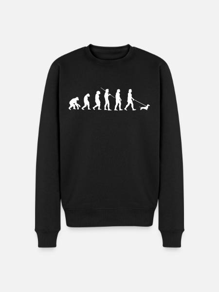 Dackel Evolution Teckel Dachshund Geschenkidee - Männer Premium Bio Pullover - Schwarz