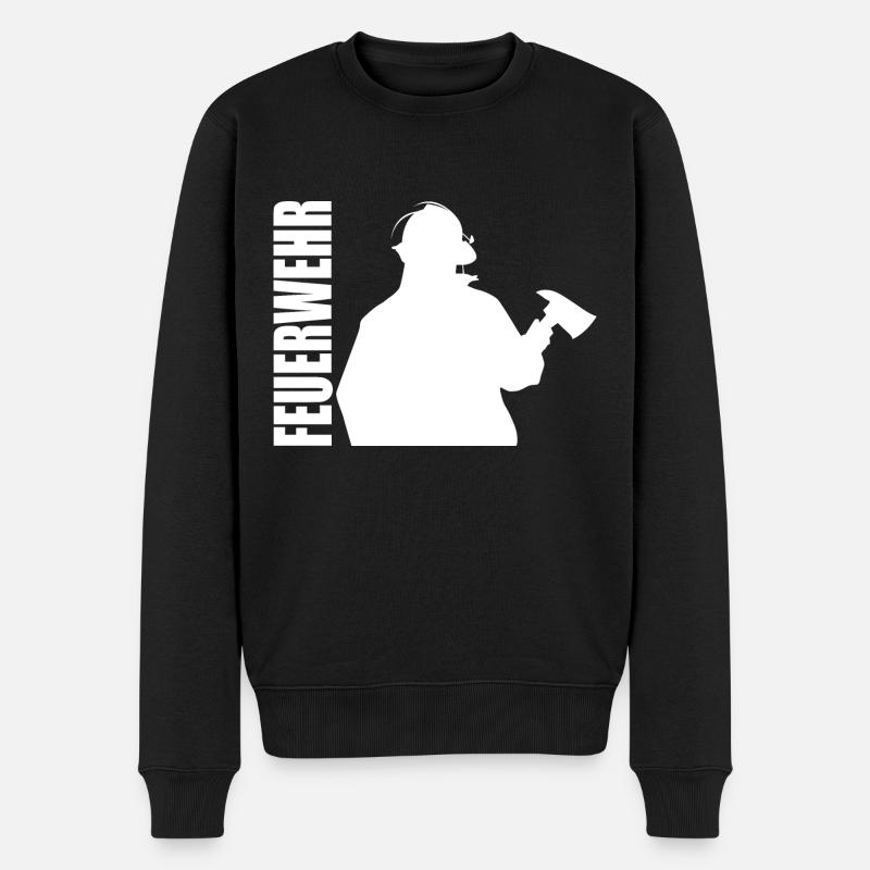 Feuerwehr - Männer Premium Bio Pullover - Schwarz