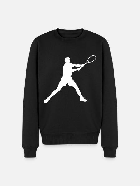 Tennis Player Silhouette - Men's Premium Organic Jumper - black