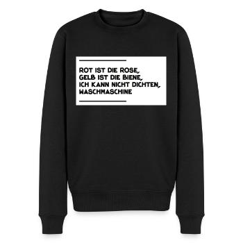 Rot ist die Rose - Männer Premium Bio Pullover - Schwarz - Vorne - Nico (187cm)