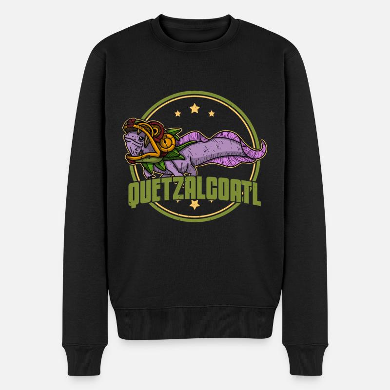 Quetzalcoatl Axolotl Mexique Divinité Aztèque - Pull Premium bio Homme - noir