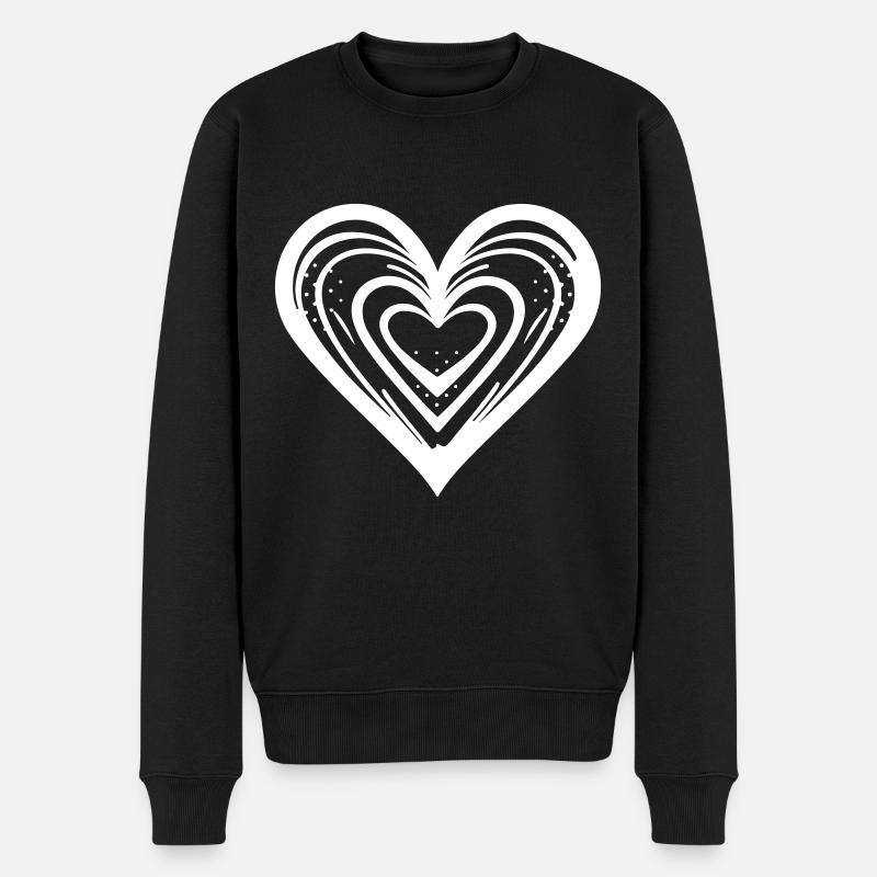 Herz Symbol Design - Männer Premium Bio Pullover - Schwarz