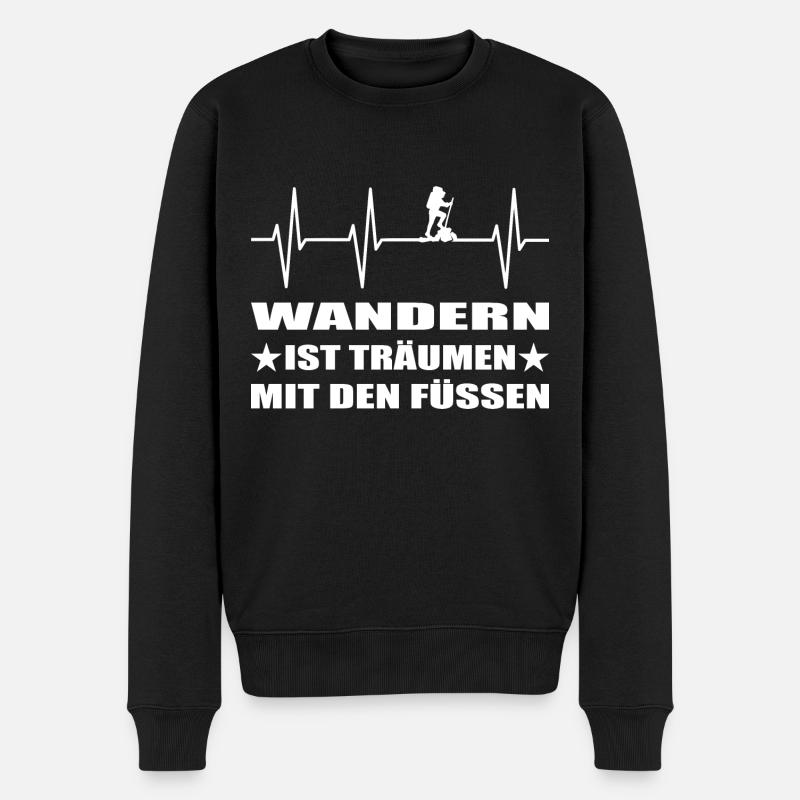 Wandern - Männer Premium Bio Pullover - Schwarz