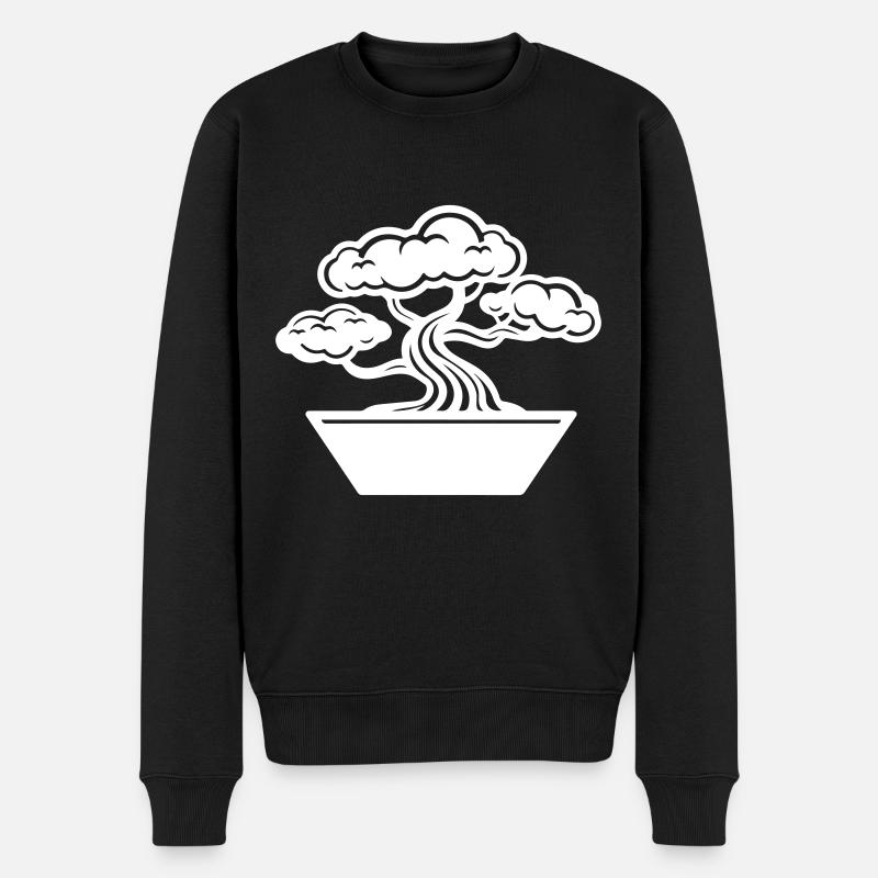 Baum Bonsai Symbol - Männer Premium Bio Pullover - Schwarz