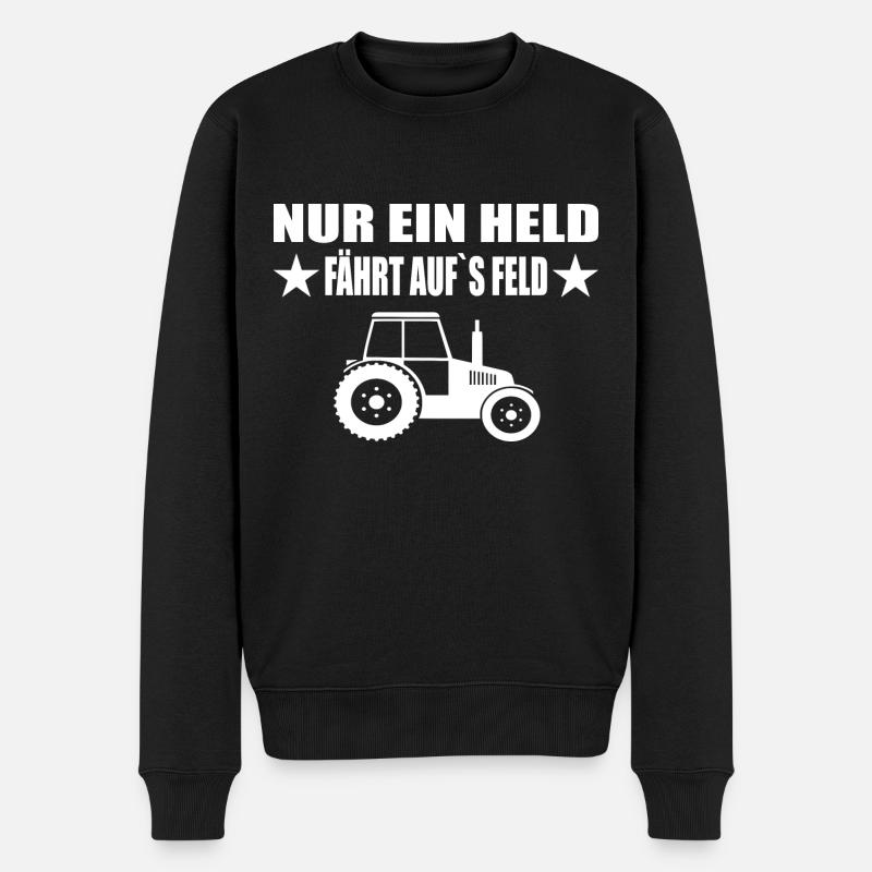 Traktor - Männer Premium Bio Pullover - Schwarz