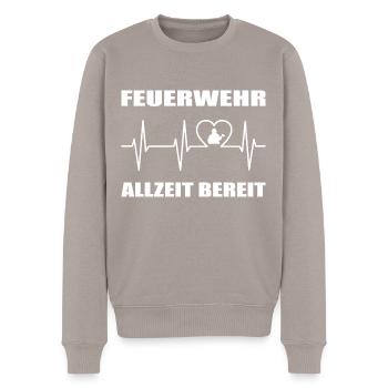 Feuerwehr - Männer Premium Bio Pullover - Taupe - Vorne - Nico (187cm)