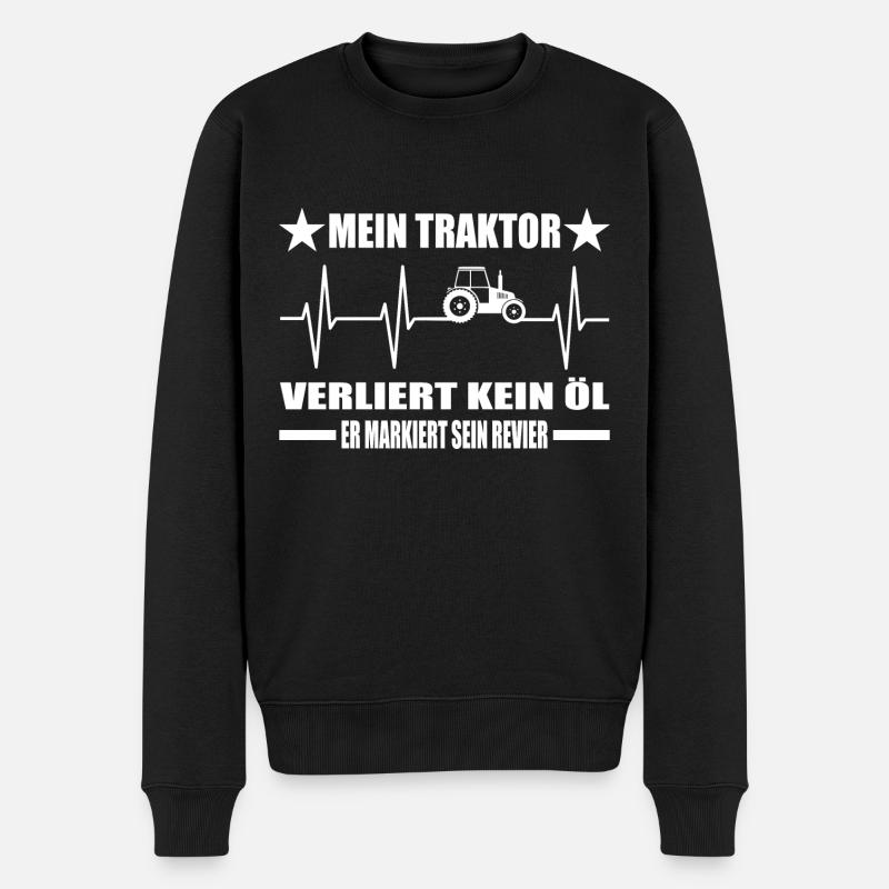 Traktor - Männer Premium Bio Pullover - Schwarz
