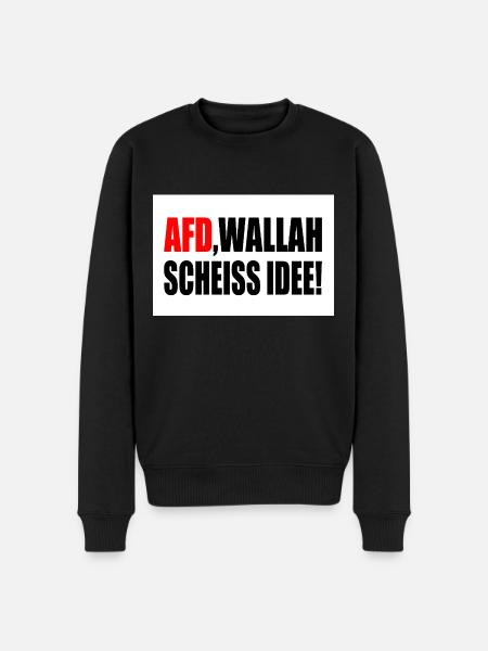Afd wallah scheiss idee - Männer Premium Bio Pullover - Schwarz