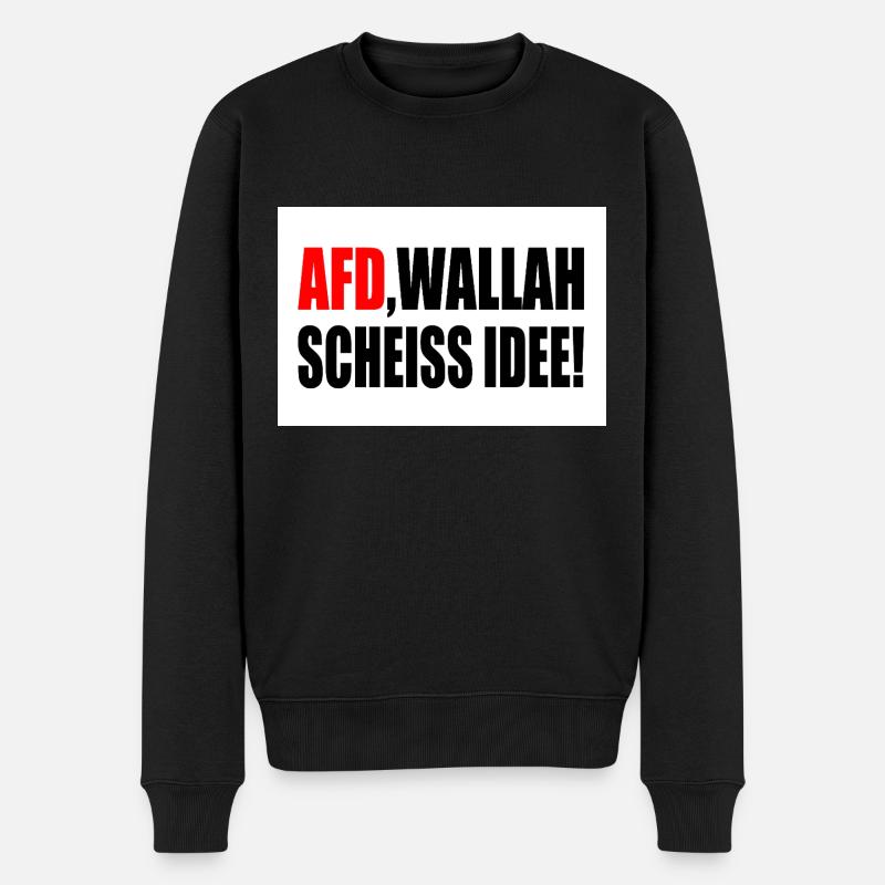 Afd wallah scheiss idee - Männer Premium Bio Pullover - Schwarz