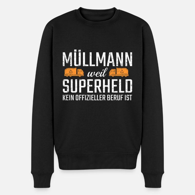 Éboueur Super-héros - Pull Premium bio Homme - noir