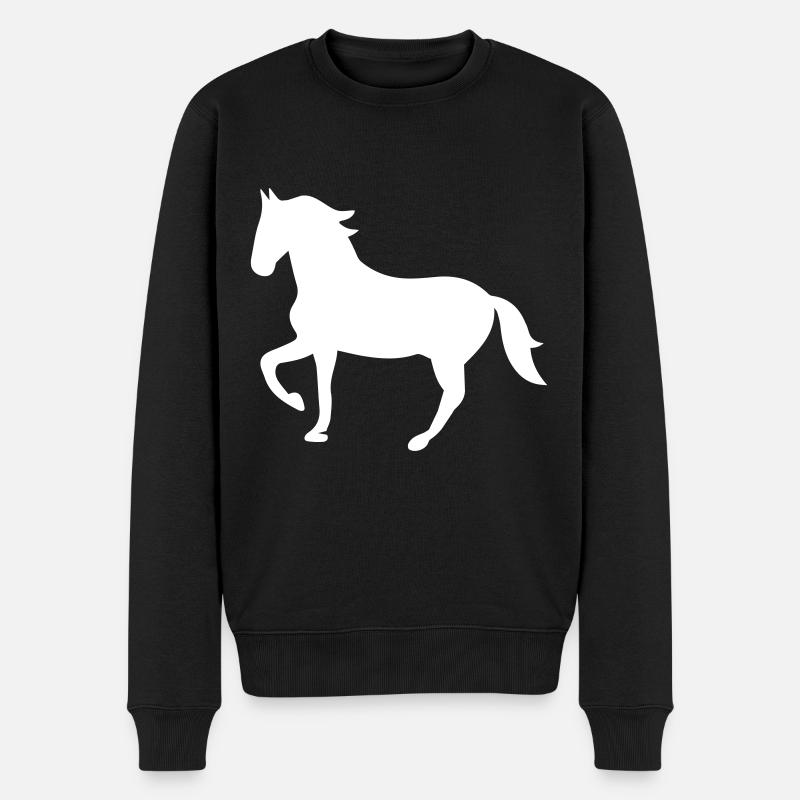 Pferd Horse icon - Männer Premium Bio Pullover - Schwarz