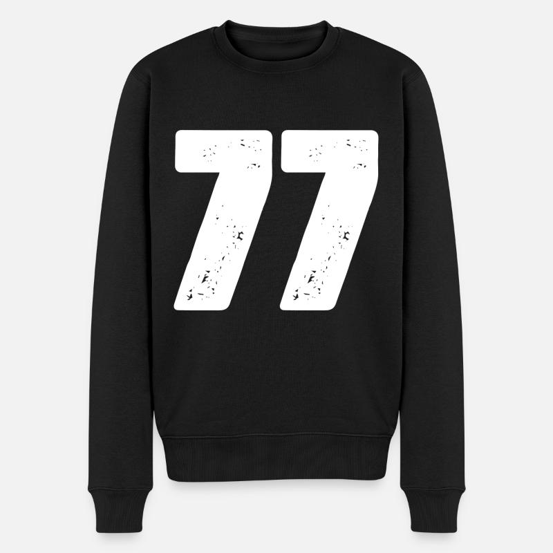77 Maillot numéro - Pull Premium bio Homme - noir