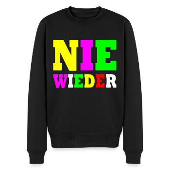 Nie wieder - Männer Premium Bio Pullover - Schwarz - Vorne - Nico (187cm)