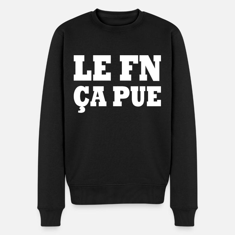 Der FN stinkt - Männer Premium Bio Pullover - Schwarz