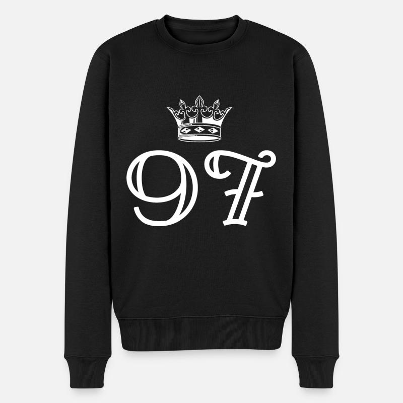 97 Couronne numérique - Pull Premium bio Homme - noir