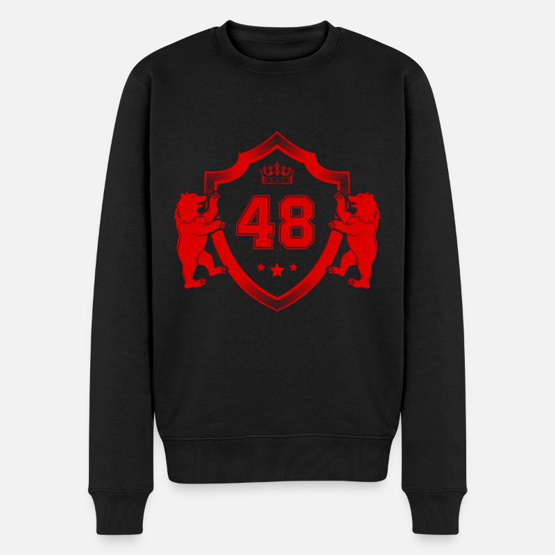 48 Zahl Wappen - Männer Premium Bio Pullover - Schwarz