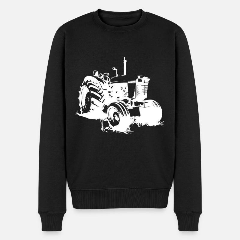 Traktor Farmer Symbol Bauer - Männer Premium Bio Pullover - Schwarz