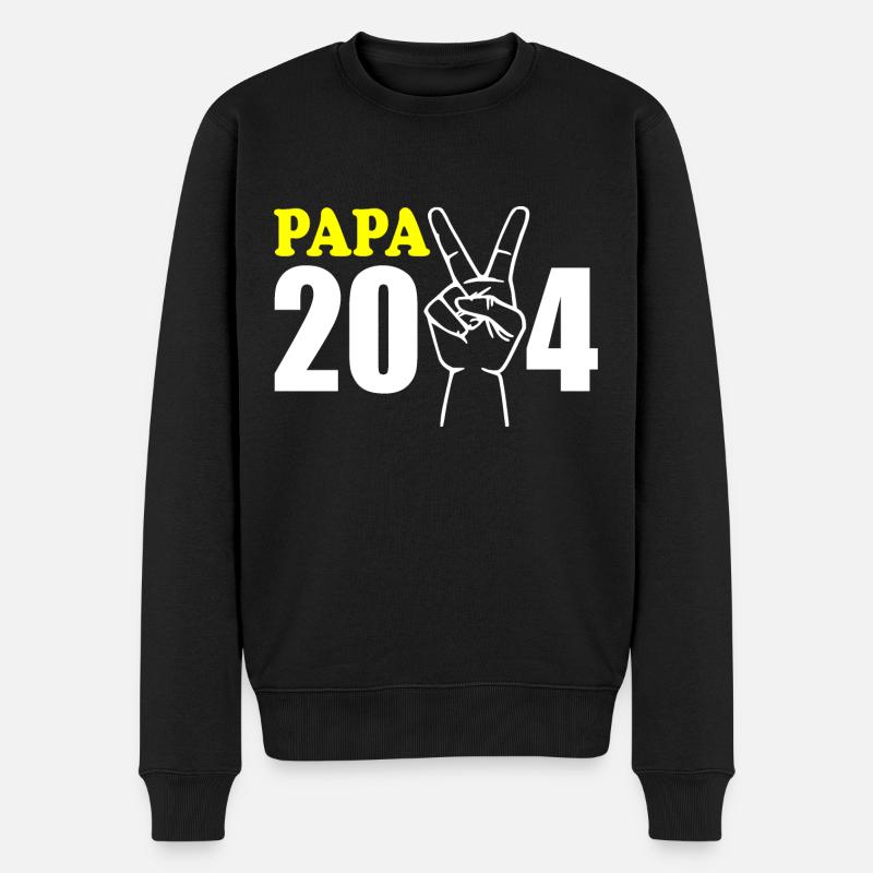 Papa 2024 - Männer Premium Bio Pullover - Schwarz