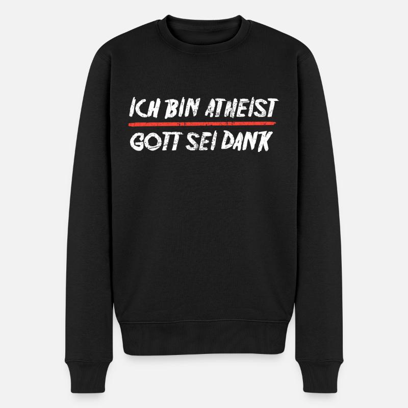 Atheist - Männer Premium Bio Pullover - Schwarz