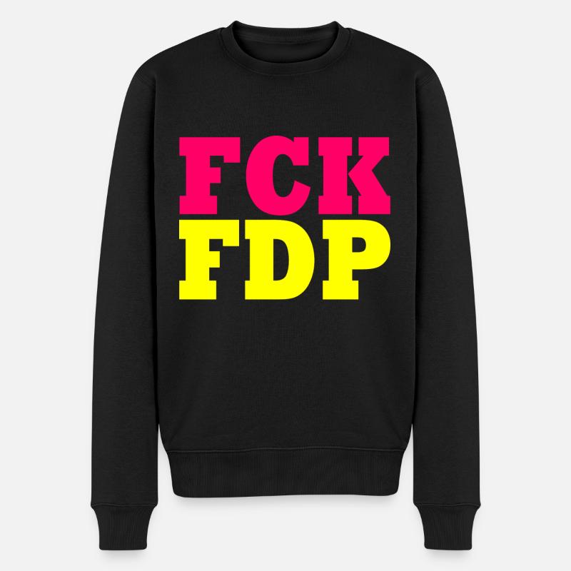 Fck fdp - Männer Premium Bio Pullover - Schwarz