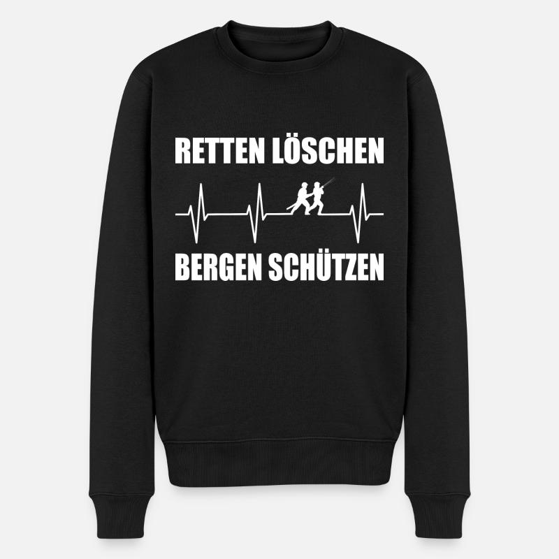 Feuerwehr - Männer Premium Bio Pullover - Schwarz