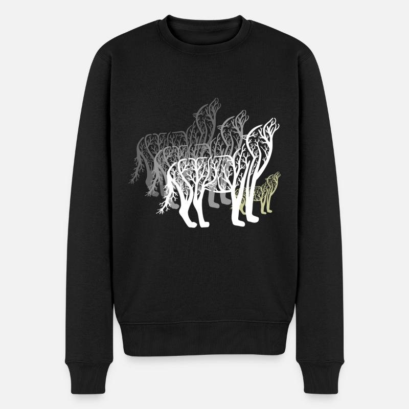 Wolfmond Rudder Wolf Moon - Pull Premium bio Homme - noir