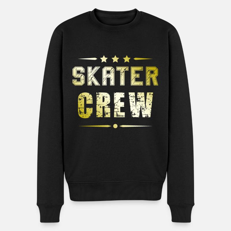 Skater Crew - Männer Premium Bio Pullover - Schwarz