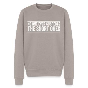 Niemand hat jemals einen Verdacht auf die Kleinen - Männer Premium Bio Pullover - Taupe - Vorne - Nico (187cm)