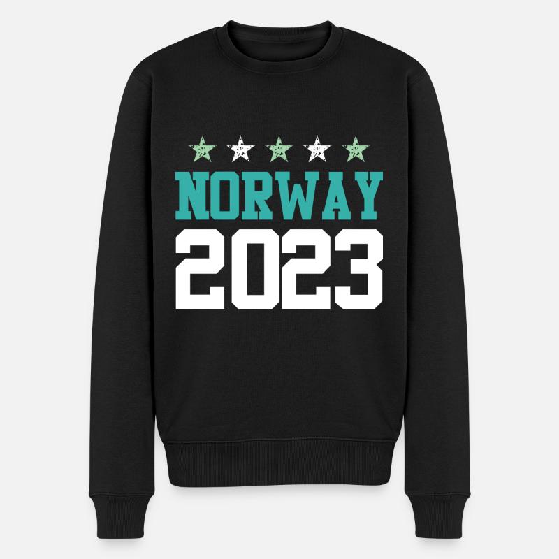 Norway 2023 - Männer Premium Bio Pullover - Schwarz