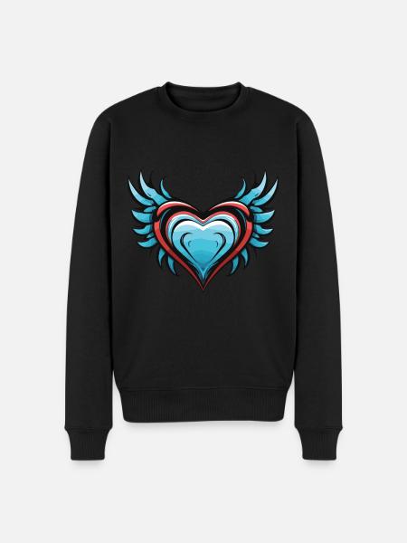 Heart Wings - Men's Premium Organic Jumper - black