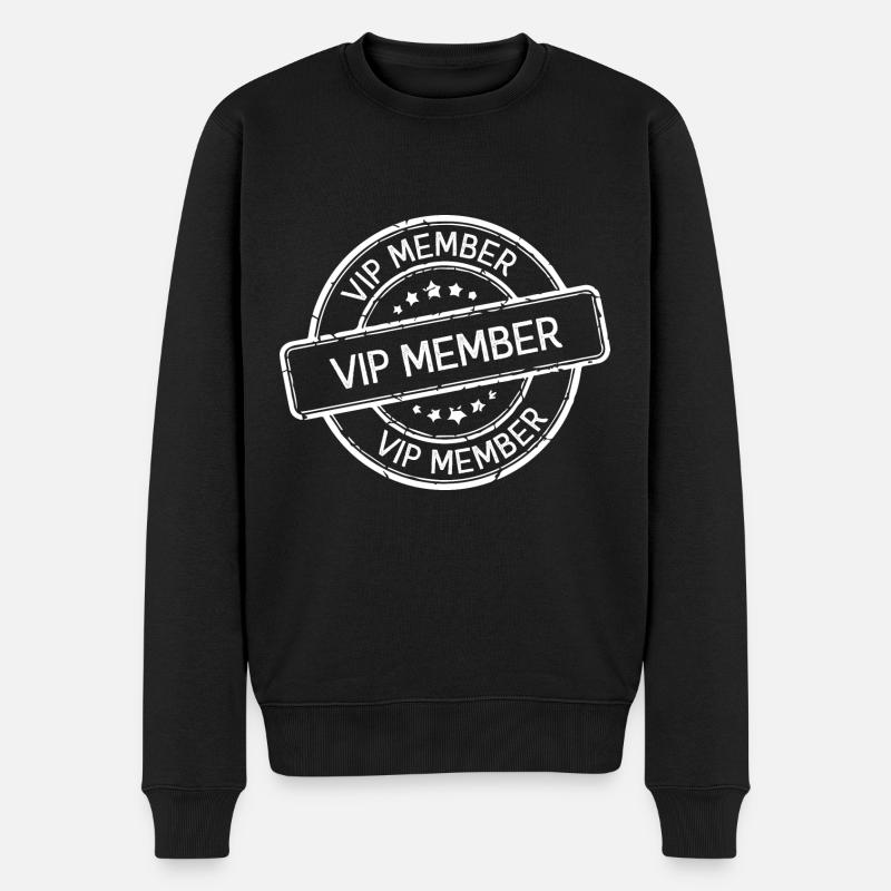 Vip Mitglied - Männer Premium Bio Pullover - Schwarz