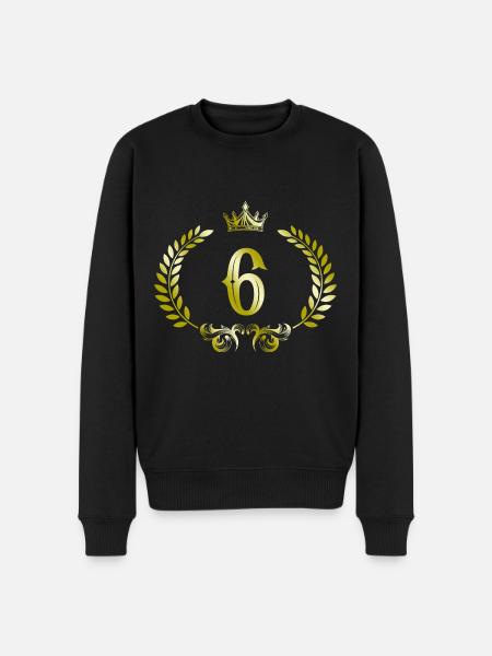 6 Couronne numérique - Pull Premium bio Homme - noir