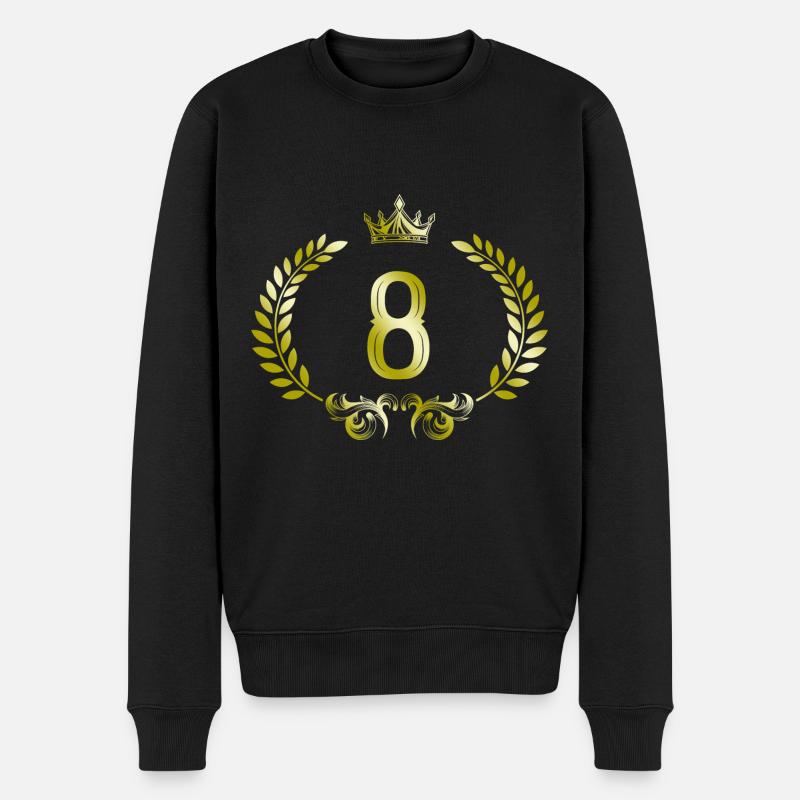 8 Couronne de chiffres - Pull Premium bio Homme - noir