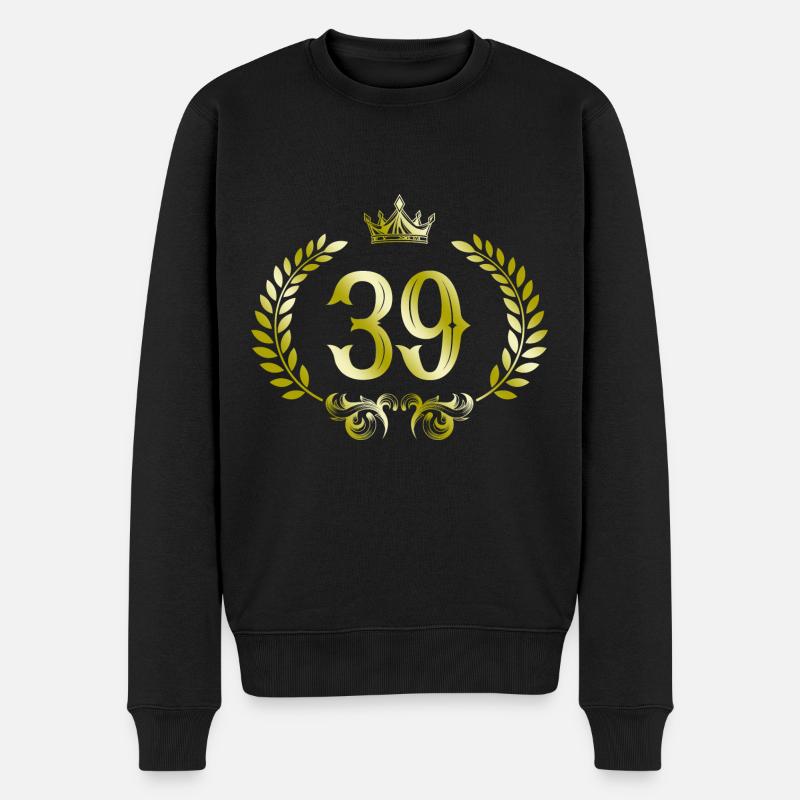 39 Zahl Kranz - Männer Premium Bio Pullover - Schwarz